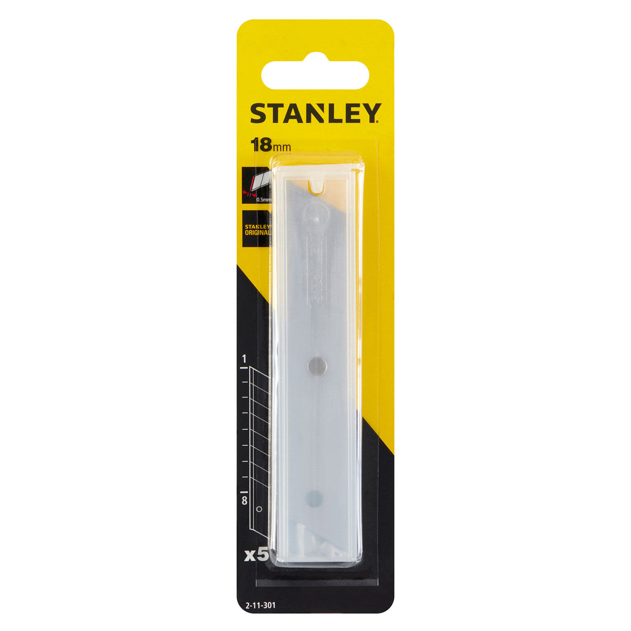 Stanley 2-11-301 Snap-Off Knife Blades 18mm (Pack of 5)