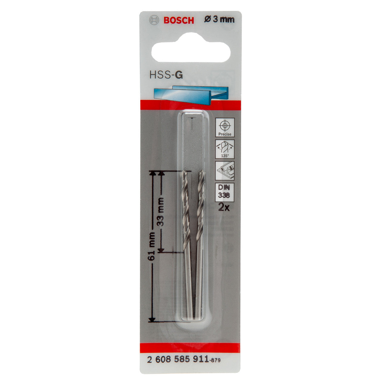 Bosch 2608585911 HSS-G Drill Bits for Metal