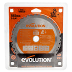 Evolution R185 TCT-20CS Circular Saw Blade for Multi-Material 185x 20mmx 20T