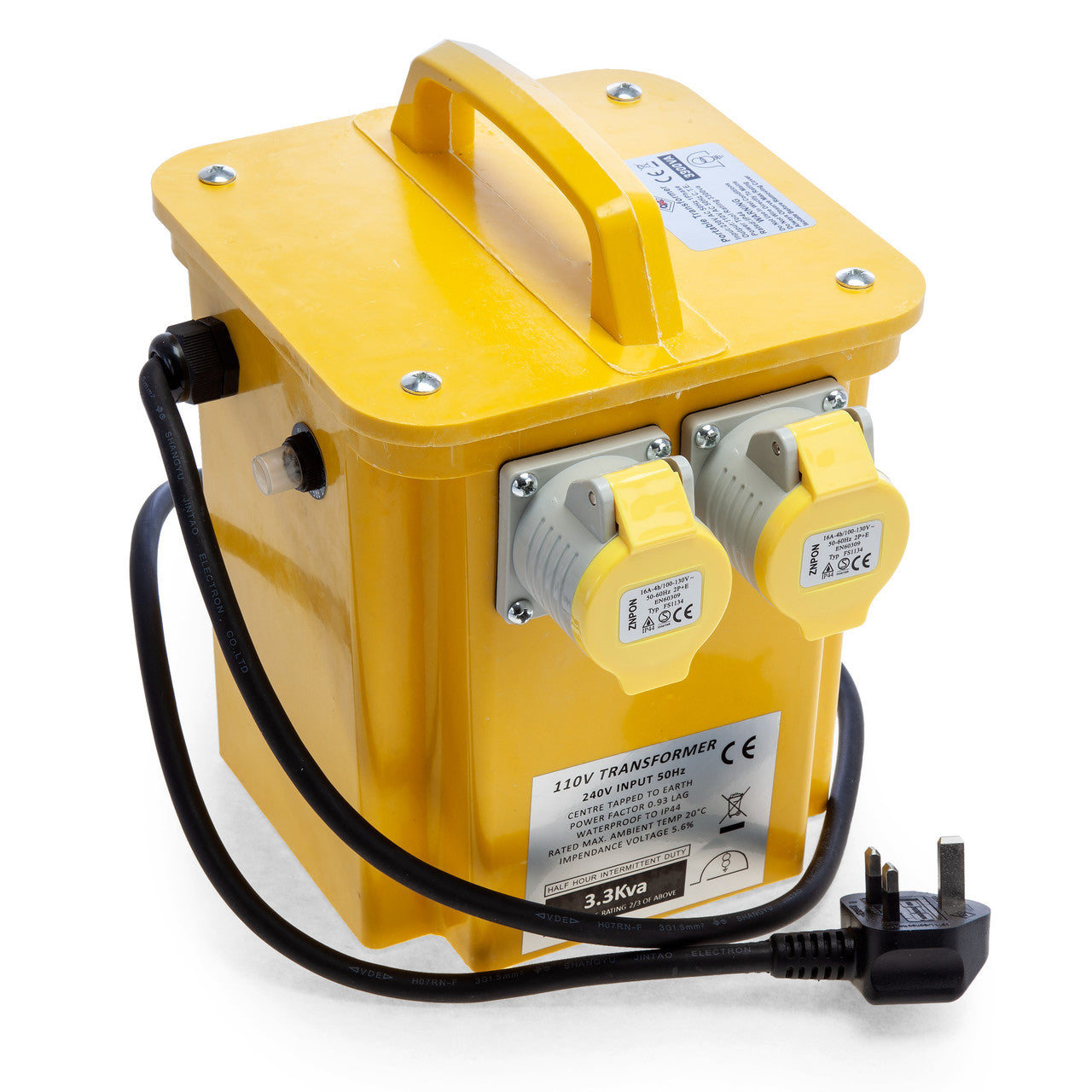 Toolstop 10961 Transformer 3.3KVA 16amp 2 Sockets 240V Input - 110V