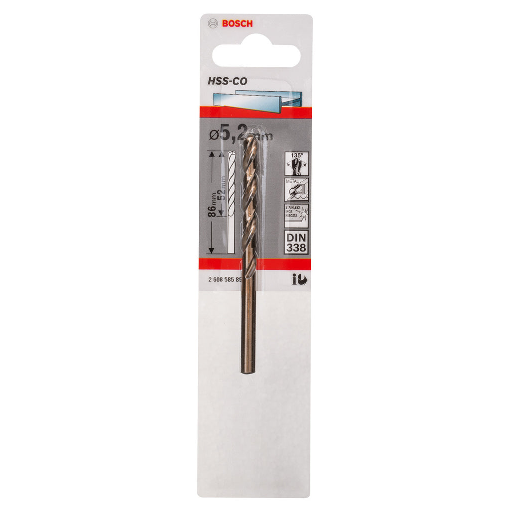 Bosch 2608585853 HSS-Co Metal Drill Bit 5.2mm x 52mm x 86mm 2