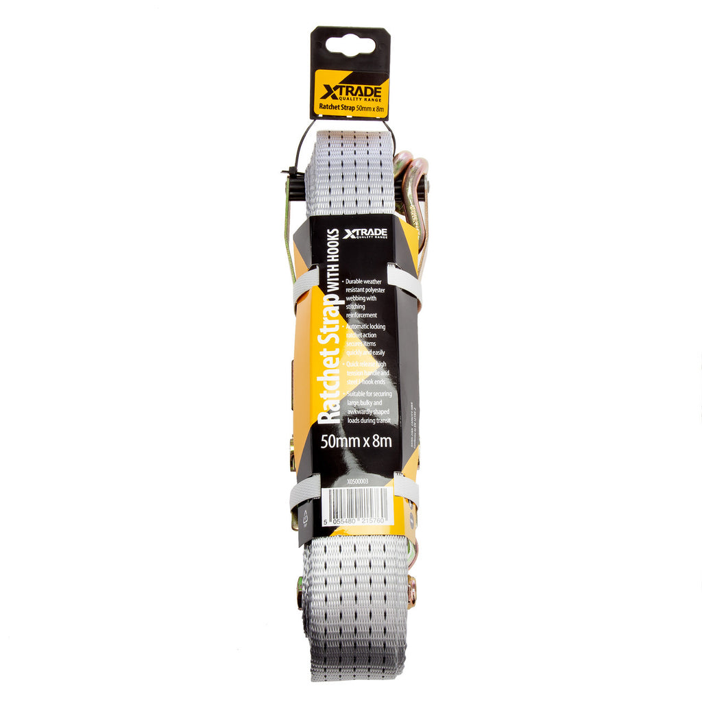 XTrade X0500003 Ratchet Straps with Hooks 50mm x 8m 2