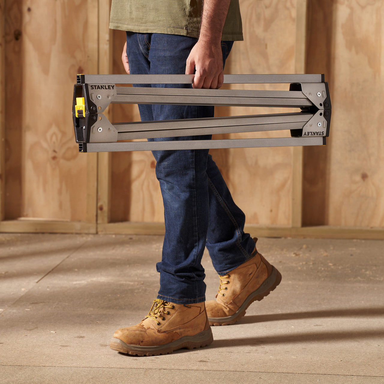 Stanley STST81337-1 Folding Metal Sawhorse Twin Pack 450kg Capacity 4
