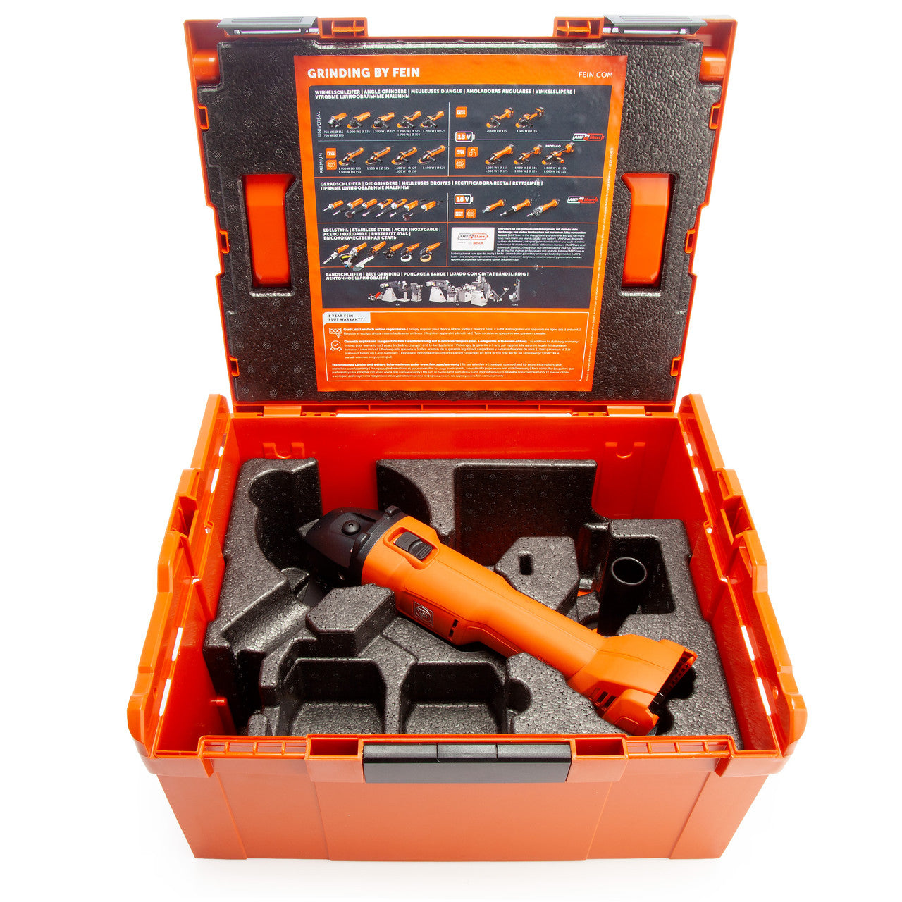 Fein CCG 18-125-10 AS 18V AMPShare 125mm Angle Grinder (Body Only) in L-Boxx 3