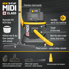 V-TUF MIDIH110 H Class Midi Wet & Dry Dust Extractor 21L (110V) - New Health & Safety Version