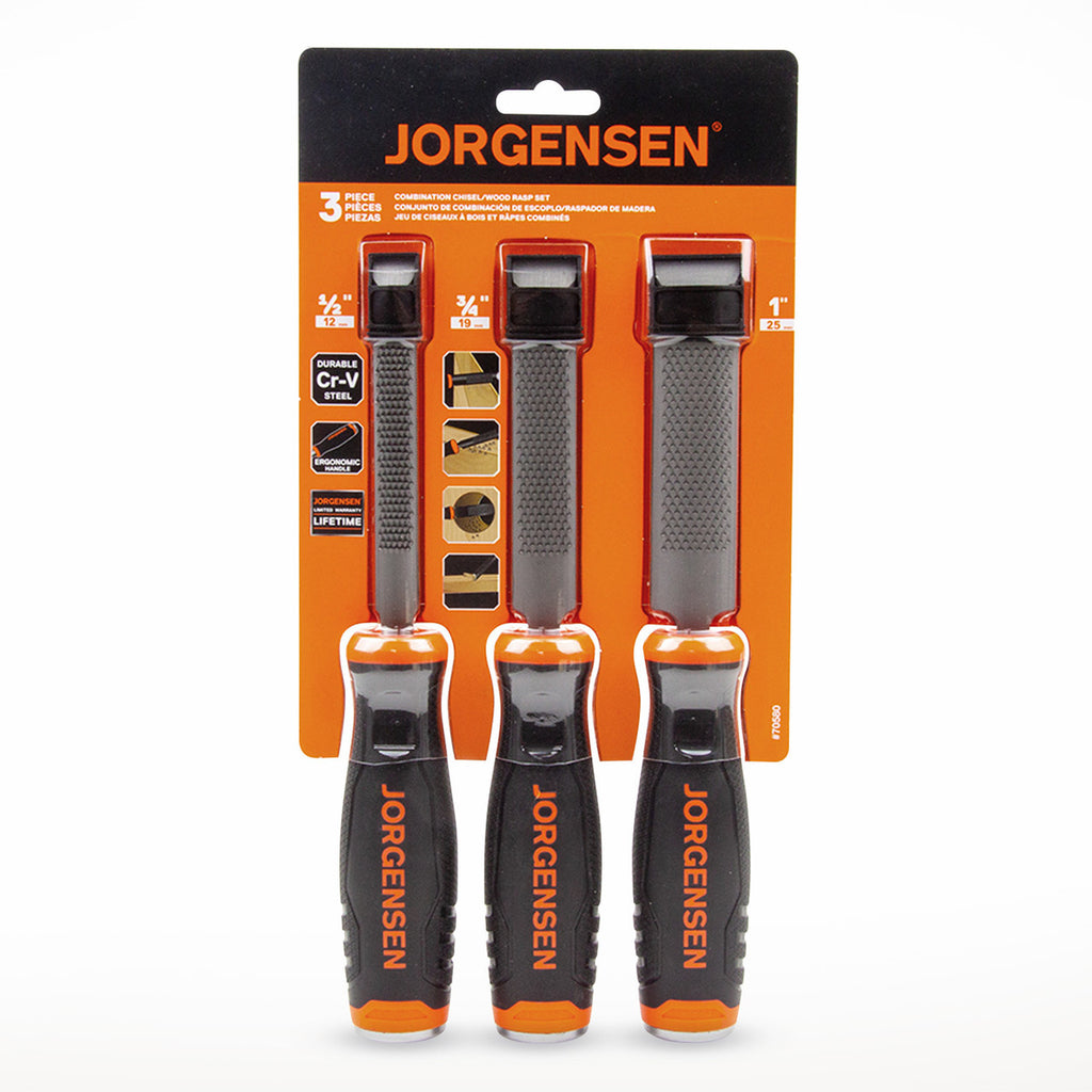 Jorgensen 70580 Combination Chisel/Wood Rasp Set (3 Piece) 3