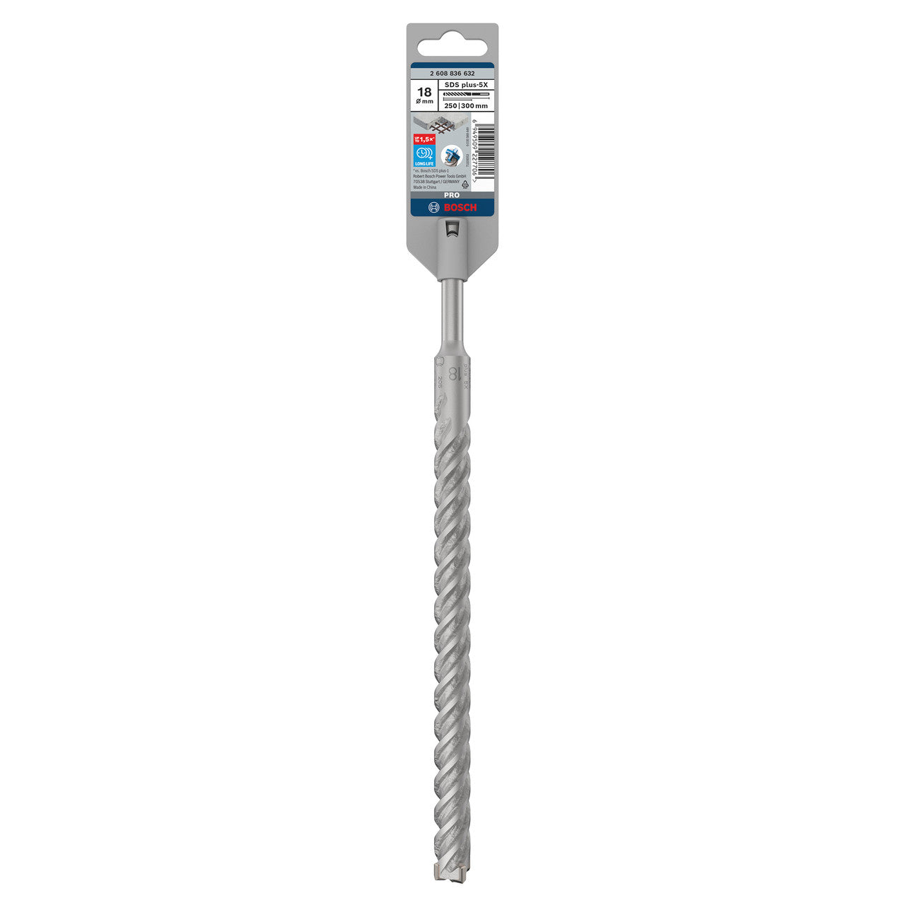 Bosch 2608836632 SDS+ 5X Hammer Drill Bit 18mm x 250mm x 300mm 2