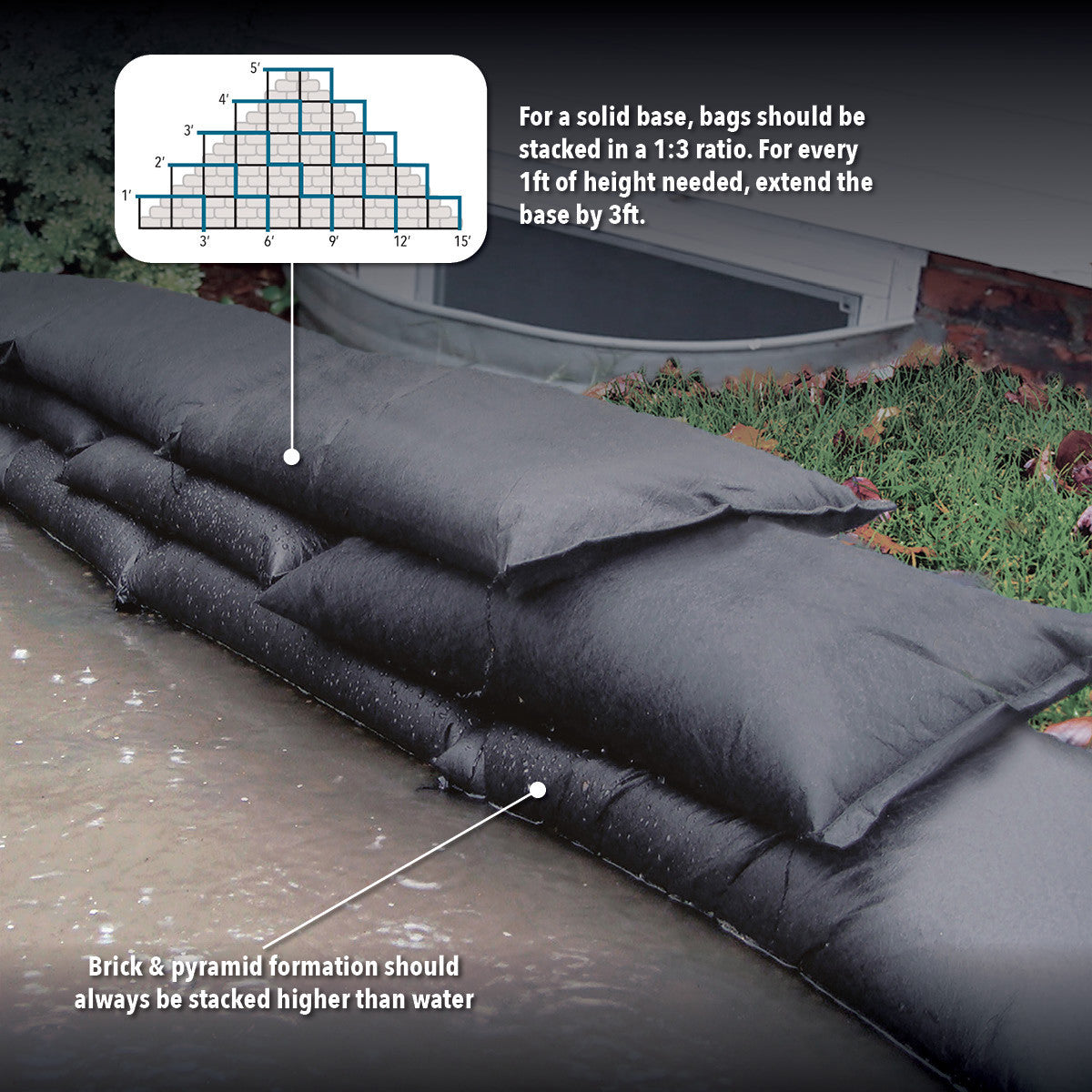 Quick Dam QD1224-6 Water Activated Flood Bags 1ft x 2ft (Pack of 6) 4