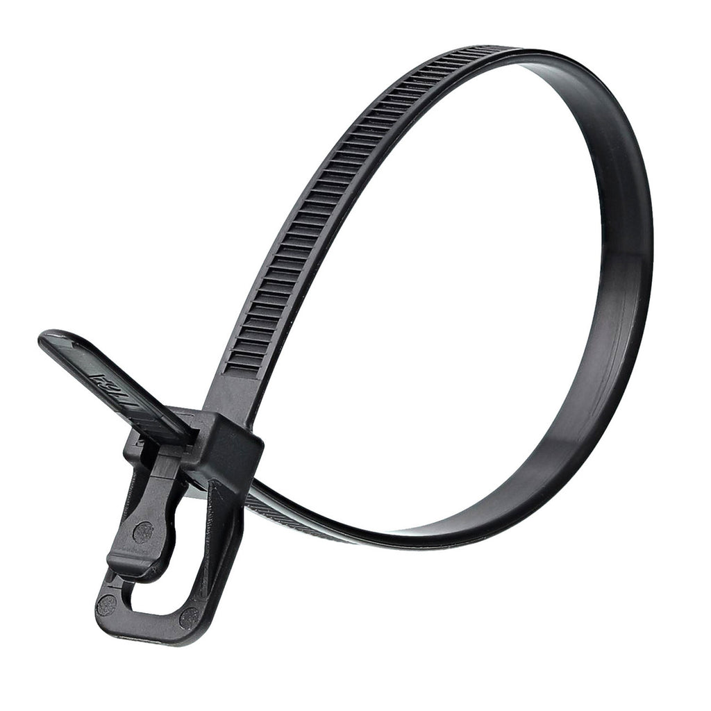 RETYZ S12BK-TA EveryTie Releasable Tie in Black 12in (Pack of 100)