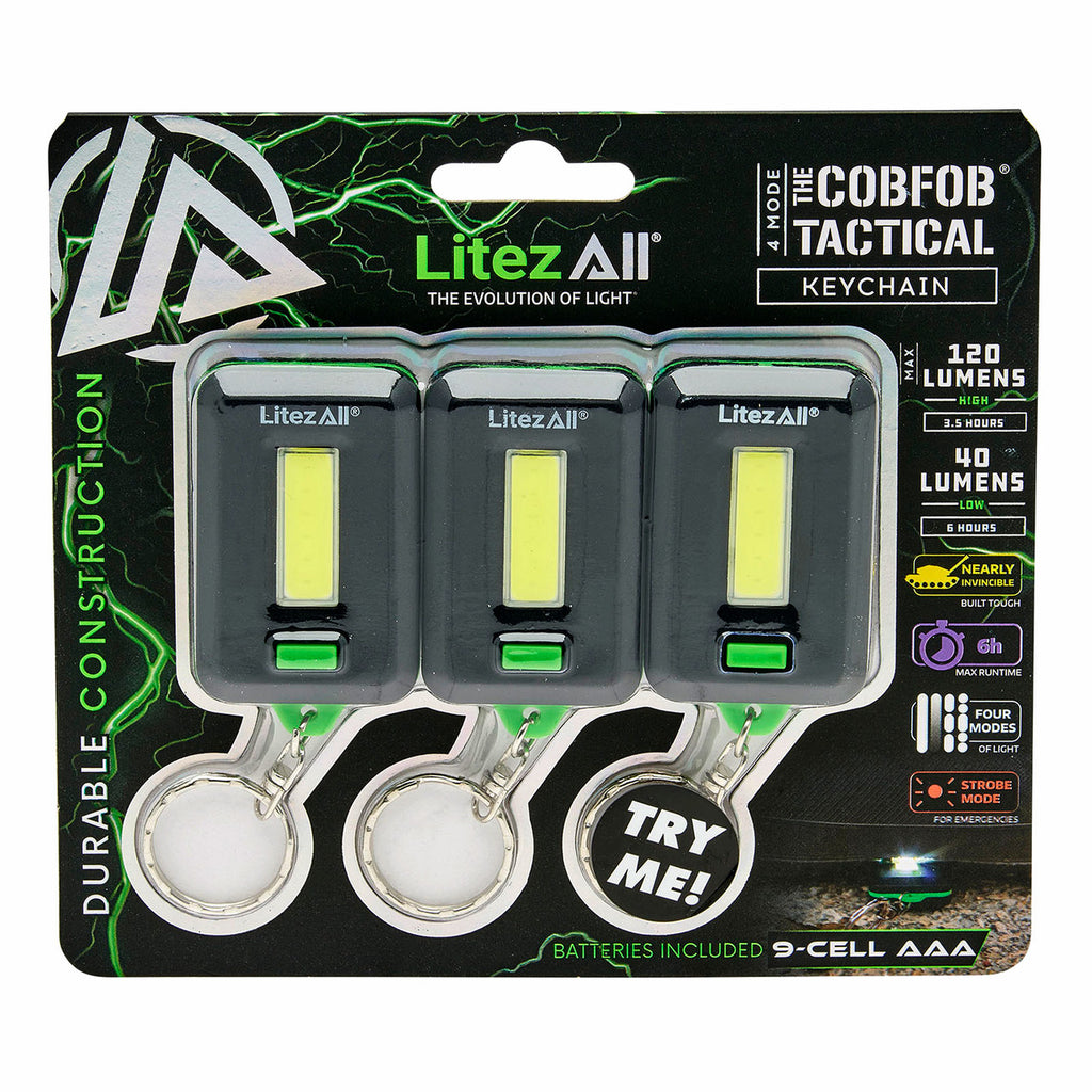 LiteZall 24389 CobFob Tactical Keychain 120 Lumens (3 Pack) 2