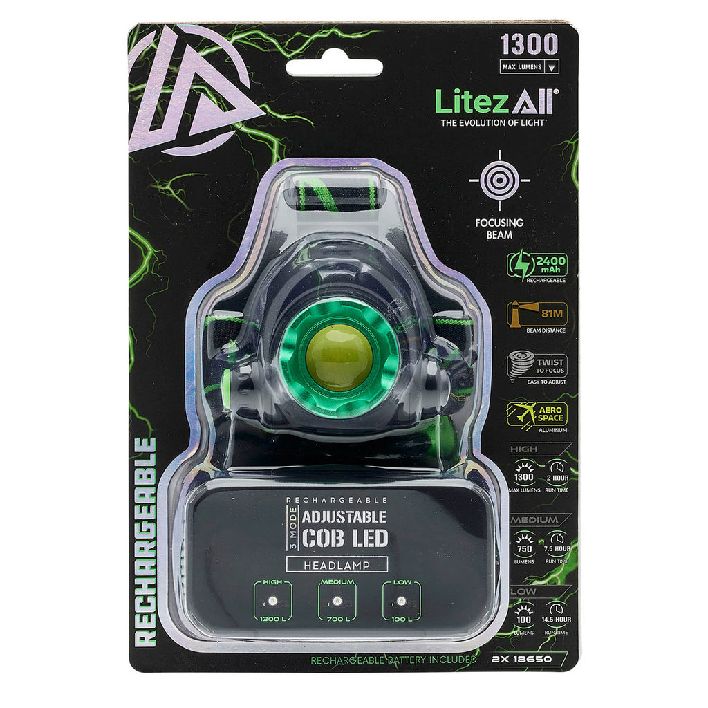LiteZall 25188 Rechargeable Headlamp 1300 Lumens 2