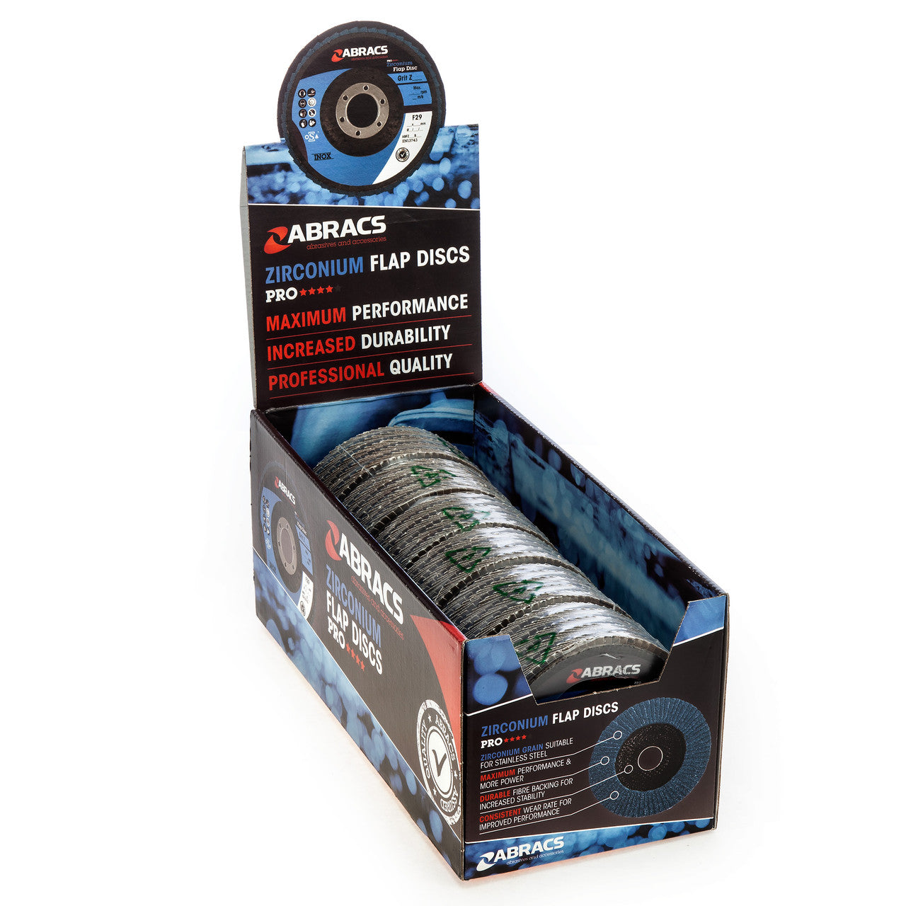 Abracs ABFZ115B080 Pro Zirconium Flap Disc 115mm 80 Grit (5 Pack) 3