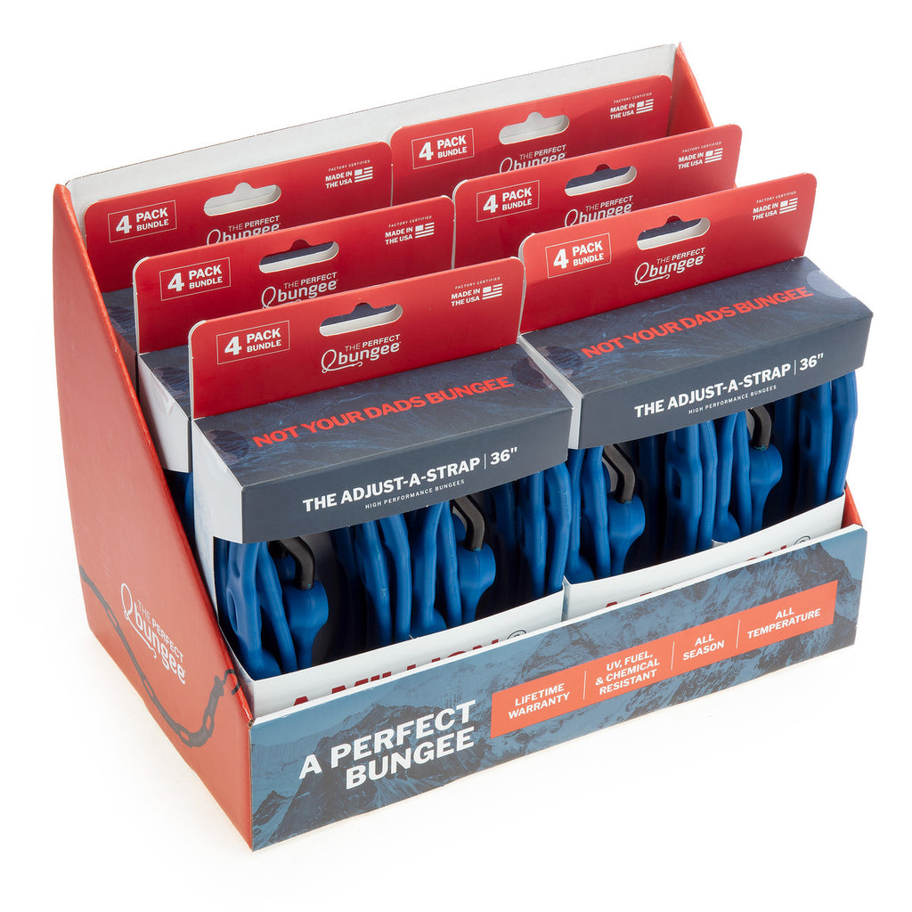 The Perfect Bungee AS36BL4PK-BXST Adjust-A-Strap in Blue 36in (Pack of 4) 2