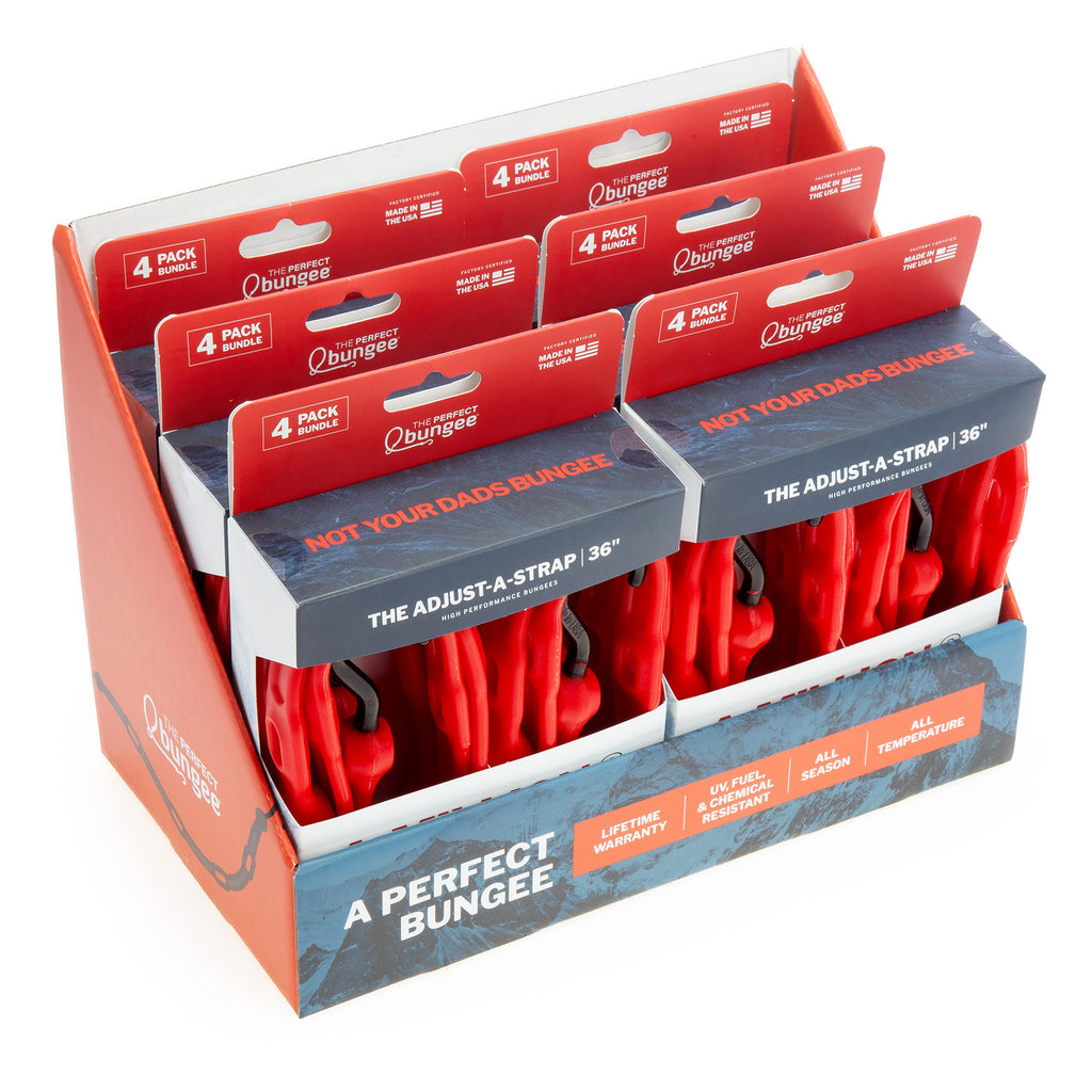 The Perfect Bungee AS36R4PK-BXST Adjust-A-Strap in Red 36in (Pack of 4) 2