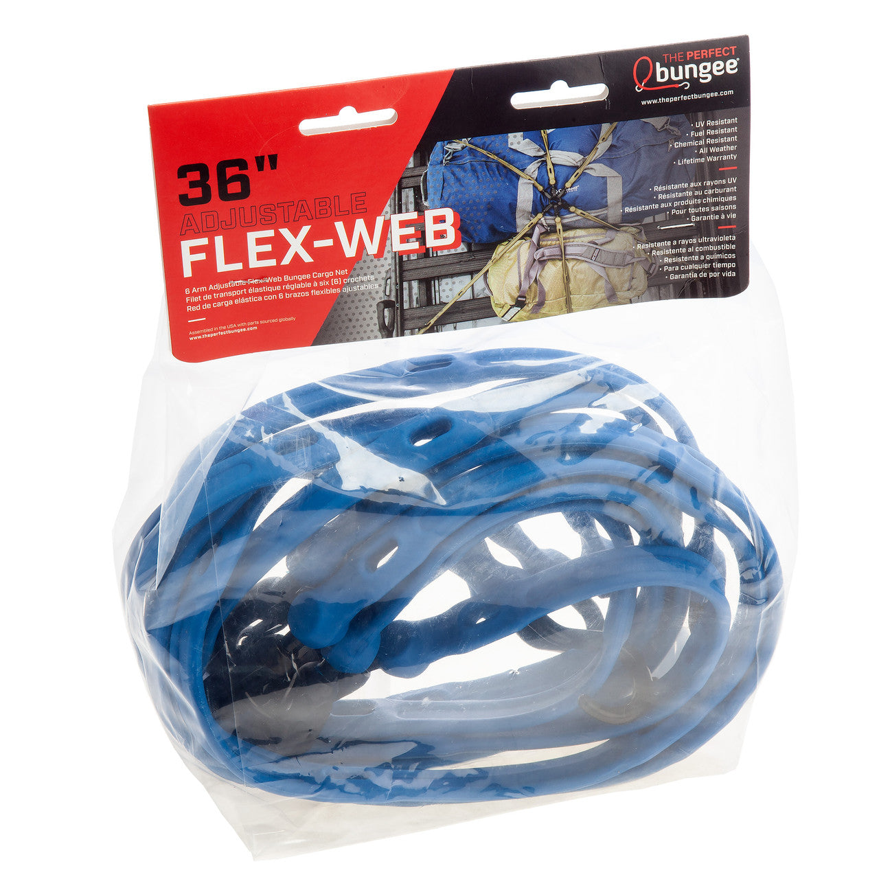 The Perfect Bungee FW36-6BL Flex-Web Bungee Cargo Net in Blue (up to 144in x 144in) 2