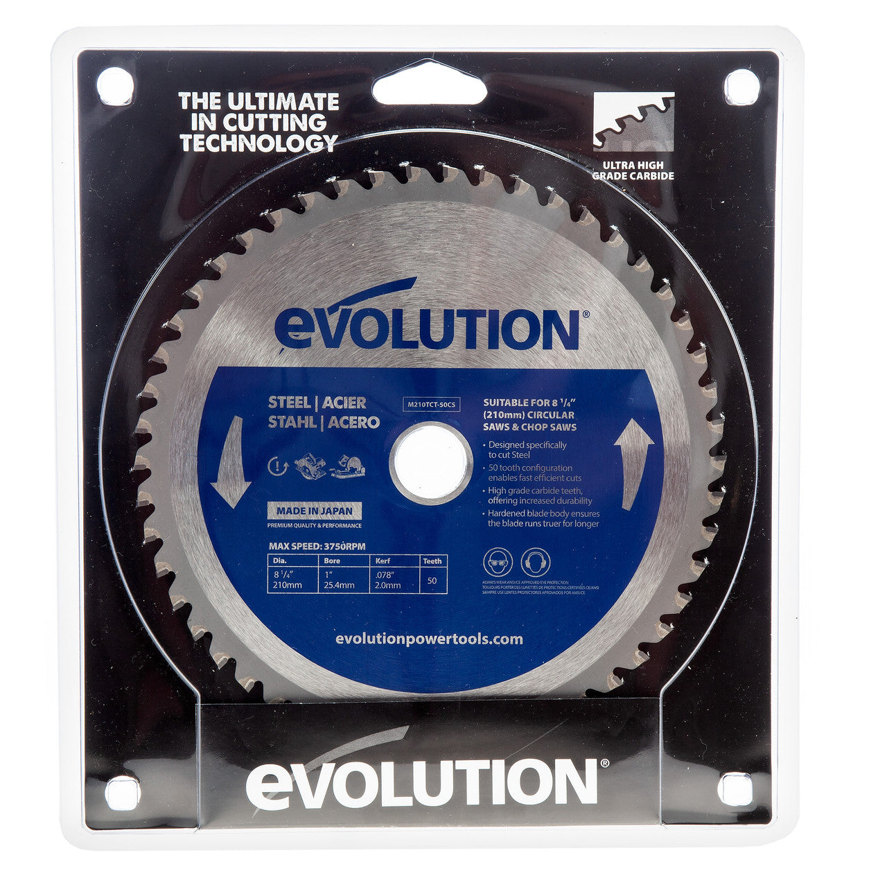 Evolution M210TCT-50CS Circular Saw Blade for Steel 210 x 25.4mm x 50T 2