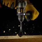 Dewalt DT4767 Extreme Impact Flat Drill Bit drills a hole in timber