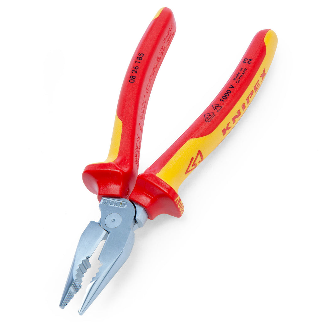 Knipex 0826185 Needle-Nose Combination Pliers side view with jaws open