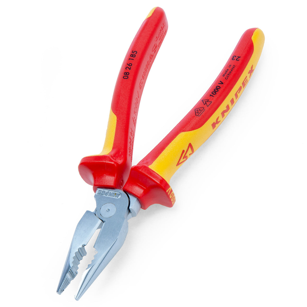 Knipex 0826185 Needle-Nose Combination Pliers side view with jaws open