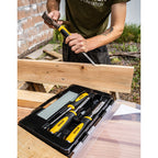 XTrade X0900044 Bevel Edge Chisel & Sharpening Stone Set (4 Piece)
