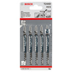 Bosch T244D Speed for Wood Jigsaw Blades showing pack of 5