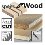 Bosch T344D Speed for Wood Jigsaw Blades showing materials they can cut