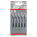 Bosch T119BO Basic for Wood Jigsaw Blades showing 5 pack of blades