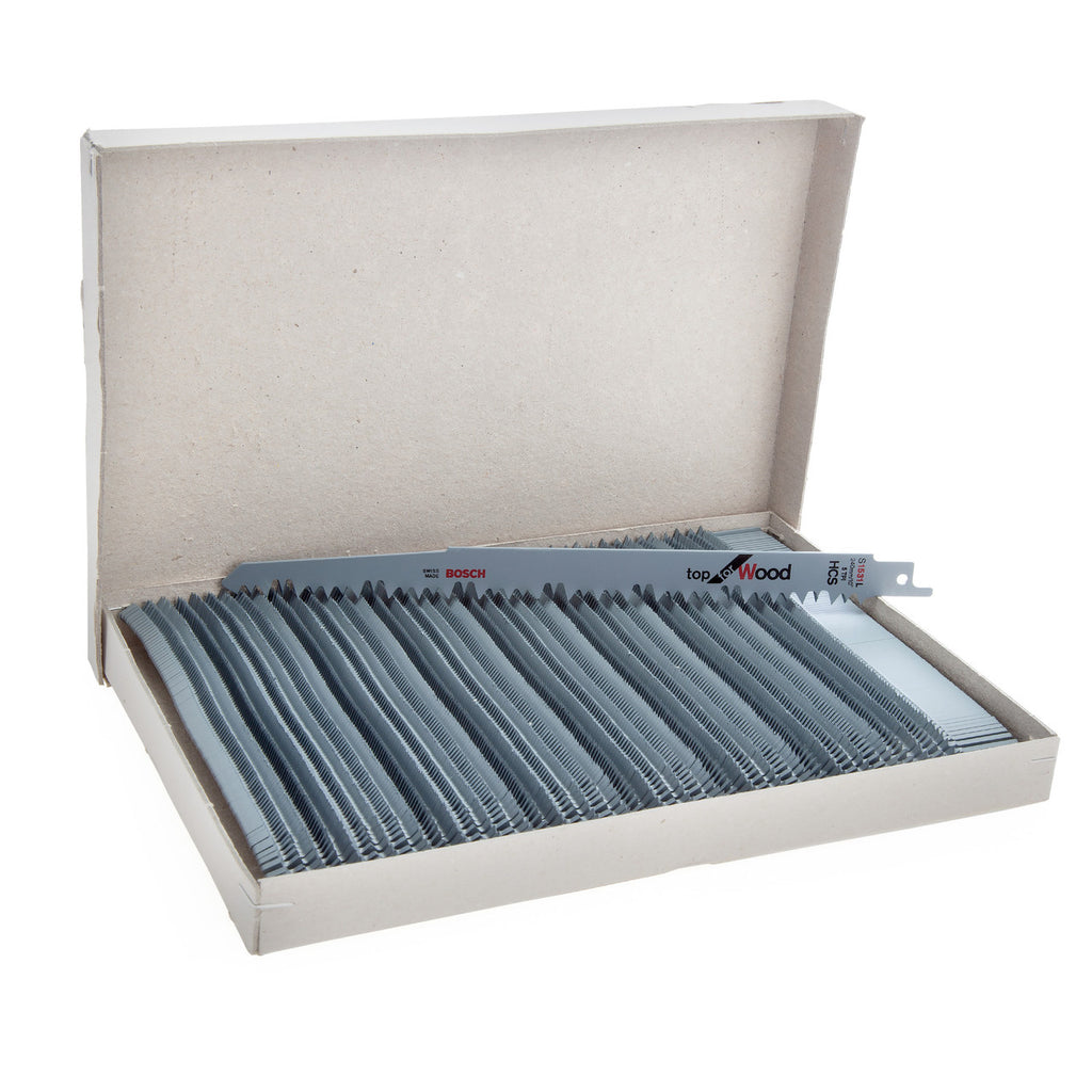 Bosch S1531L Top Reciprocating Saw Blades for Wood 240mm (Pack Of 100) box open