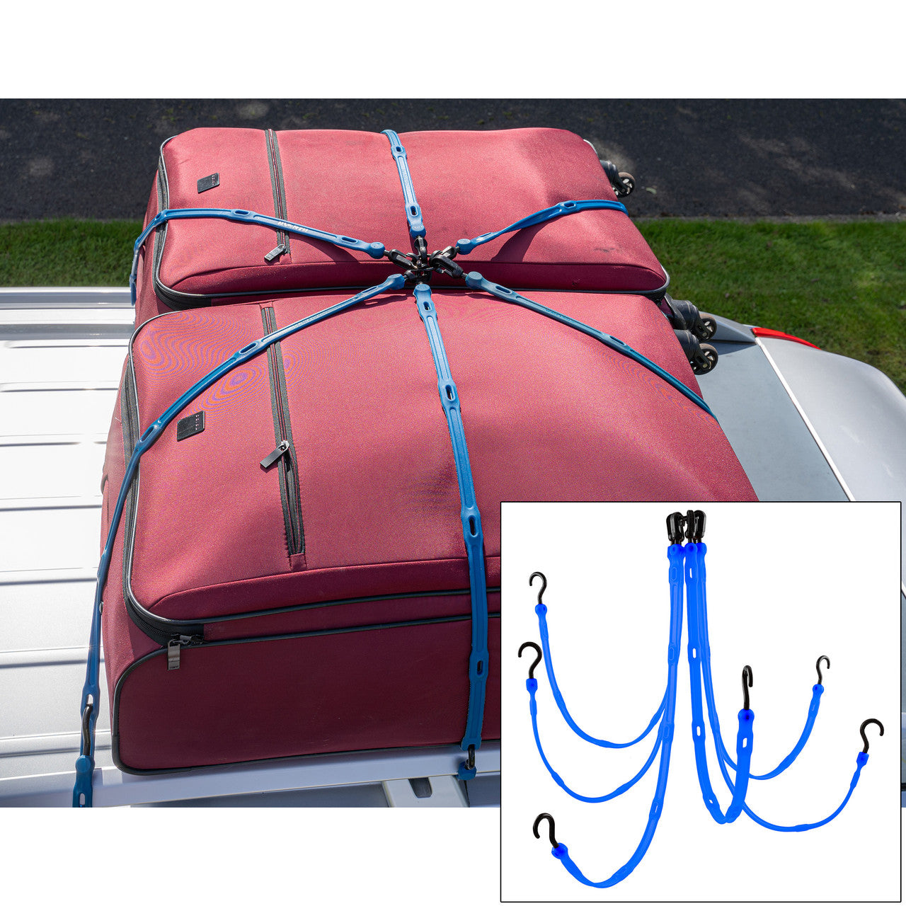 The Perfect Bungee FW36-6BL Adjustable 6-Strap Flex-Web Bungee in Blue main image