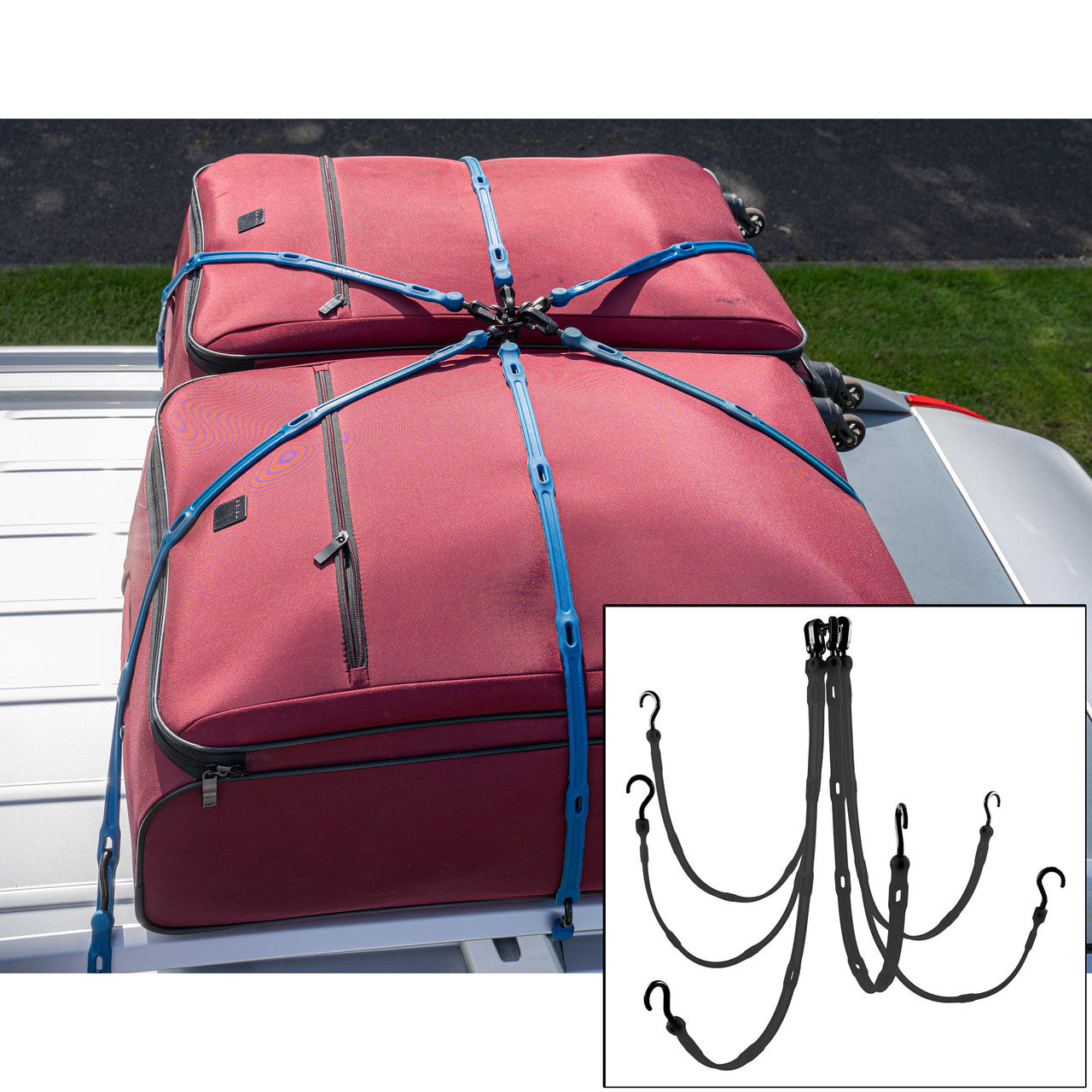 The Perfect Bungee FW36-6BK Adjustable 6-Strap Flex-Web Bungee in Black main image