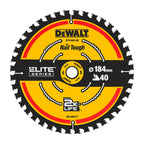 Dewalt DT10303 ELITE Circular Saw Blade Nail Tough 184mm x 16mm 40T main image