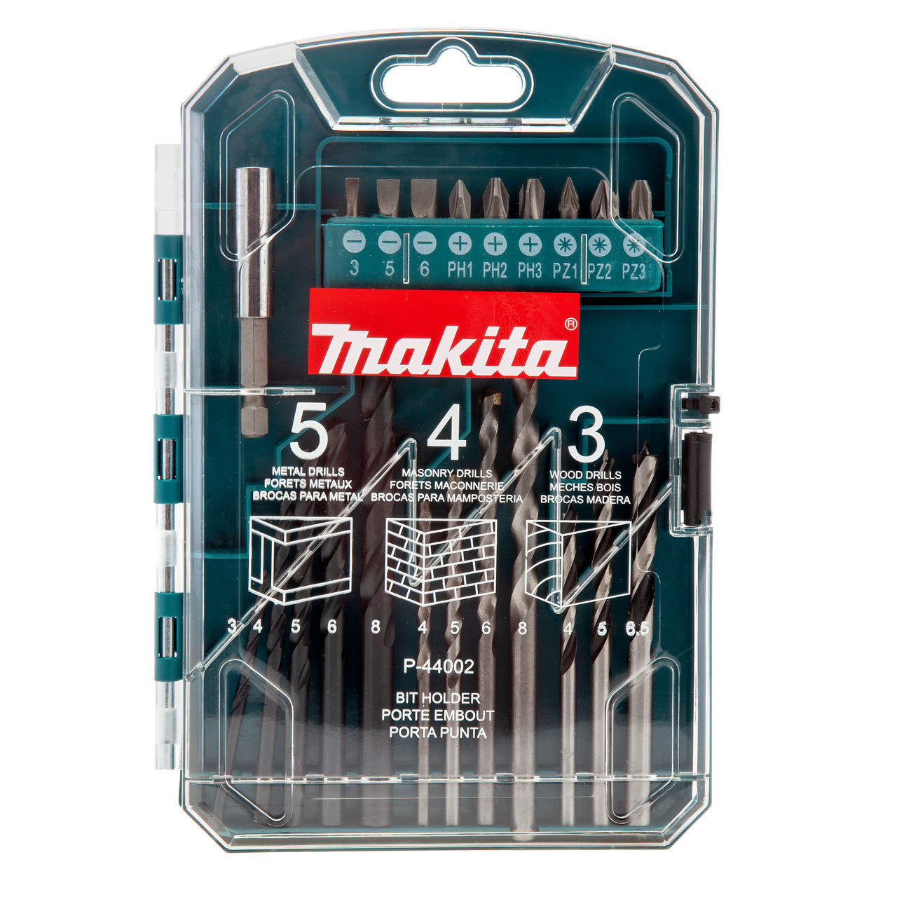 Makita P-44002 Drill and Screwdriver Bit Set case closed