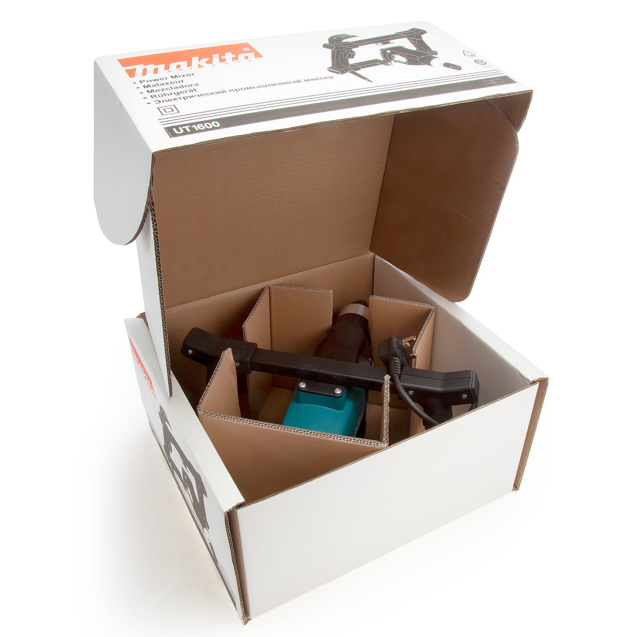 Makita UT1600 High Viscosity Paddle Mixer 1600W (240V) showing box open