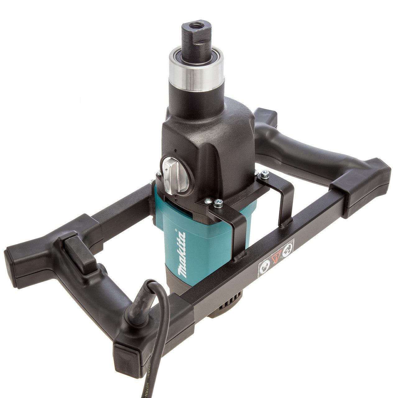 Makita UT1401 High Viscosity Paddle Mixer 1300W (240V) standing on end showing spindle