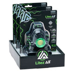 LitezAll 25188 Rechargeable Head Torch 1300 Lumens merchandiser