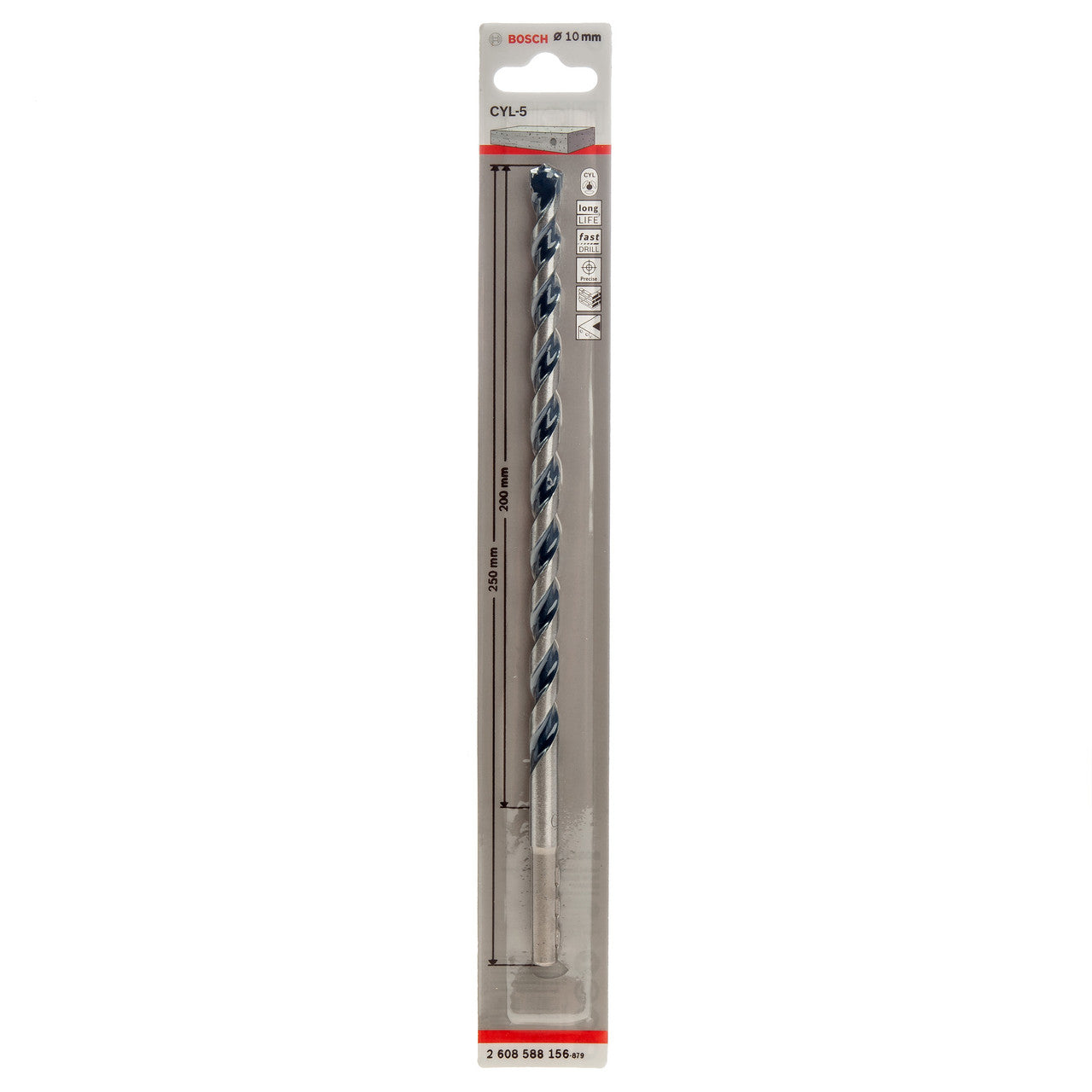 Bosch 2608588156 CYL-5 Concrete Drill Bit 10 x 200 x 250mm in packaging
