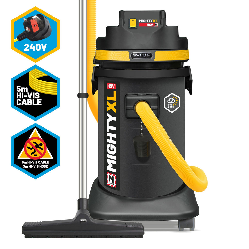 V-TUF MIGHTY XL HSV M-Class Dust Extractor Wet & Dry Vacuum 37L (240V) Health & Safety Version main image