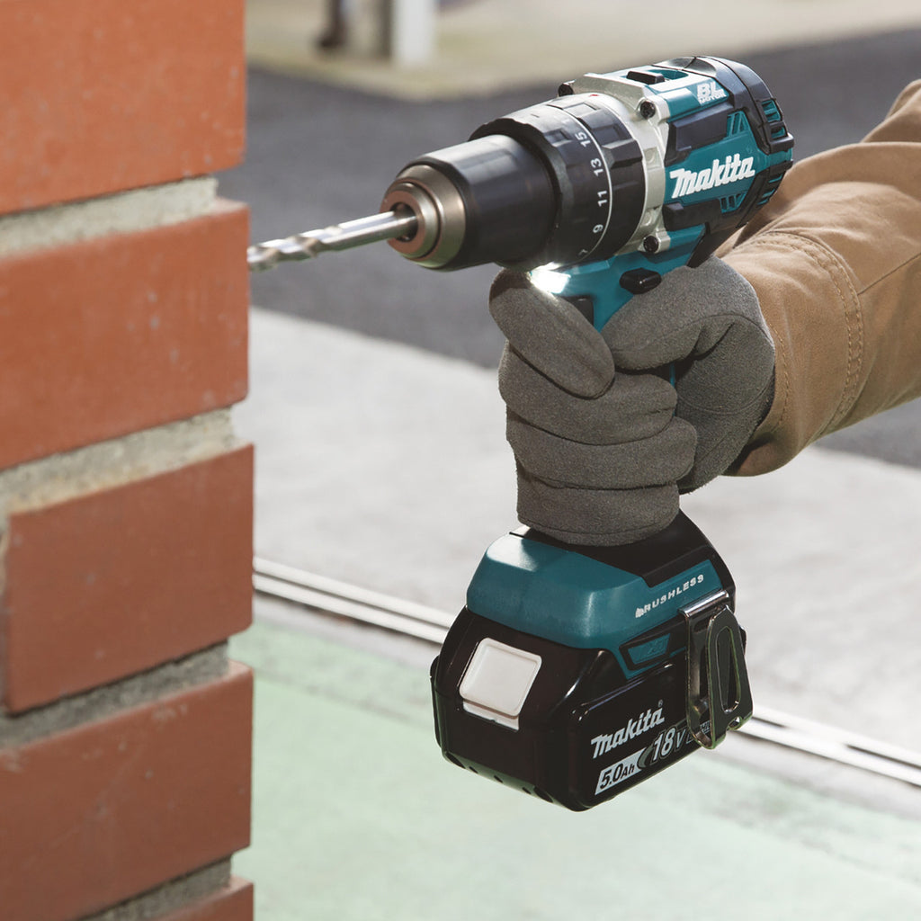 Makita DLX2180TJ 18V Brushless Combi Drill & Impact Driver Twin Pack (2 x 5.0Ah Batteries) combi in use