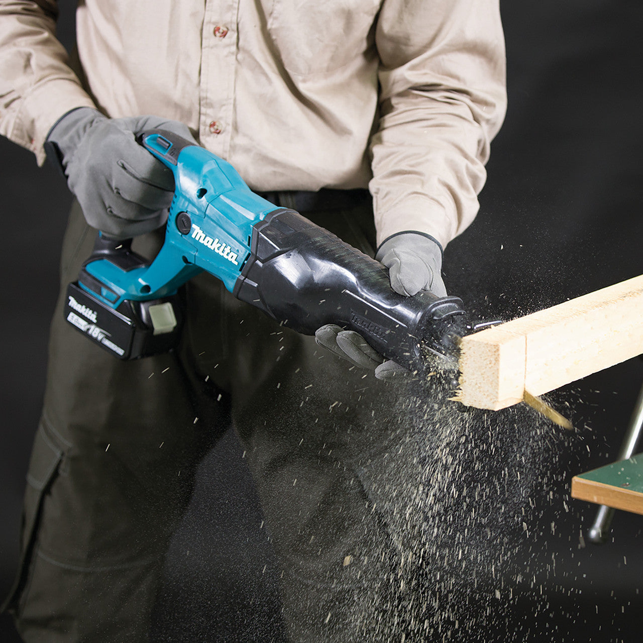 Makita DJR186Z 18V LXT Reciprocating Saw (Body Only) in use cutting wood
