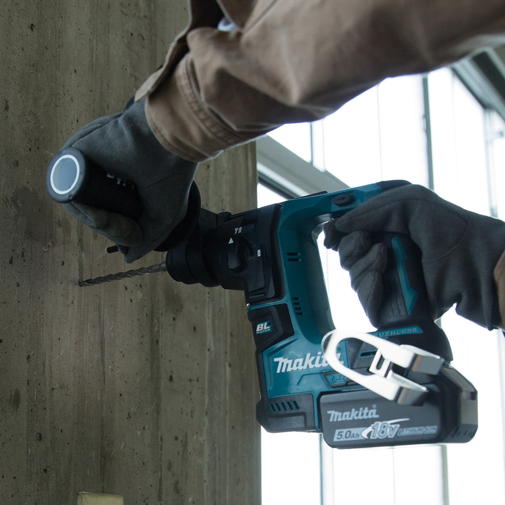 Makita DHR171Z 18V LXT Brushless SDS Plus Rotary Hammer Drill (Body Only) in use drilling concrete