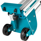 Makita DEBWST06 Mitre Saw Stand close up of transportation wheels