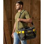 Stanley Fatmax FMST1-70749 Round Top Rigid Tool Bag 20'' being carried with shoulder strap