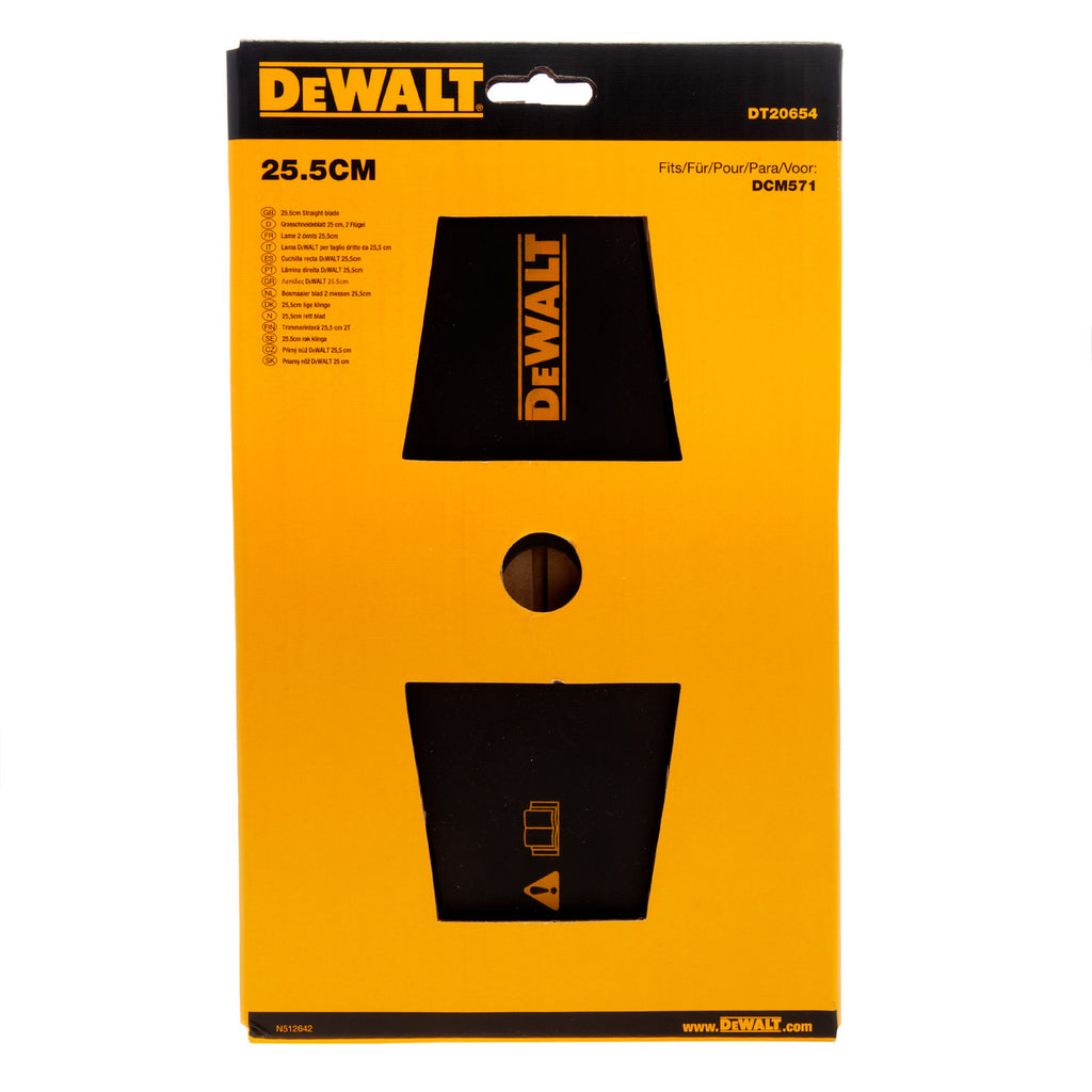 Dewalt DT20654 Brush Cutter Straight Blade For Trimmer 255mm in packaging