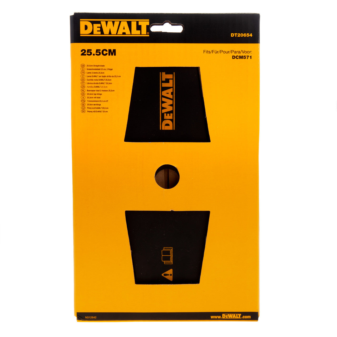 Dewalt DT20654 Brush Cutter Straight Blade For Trimmer 255mm in packaging