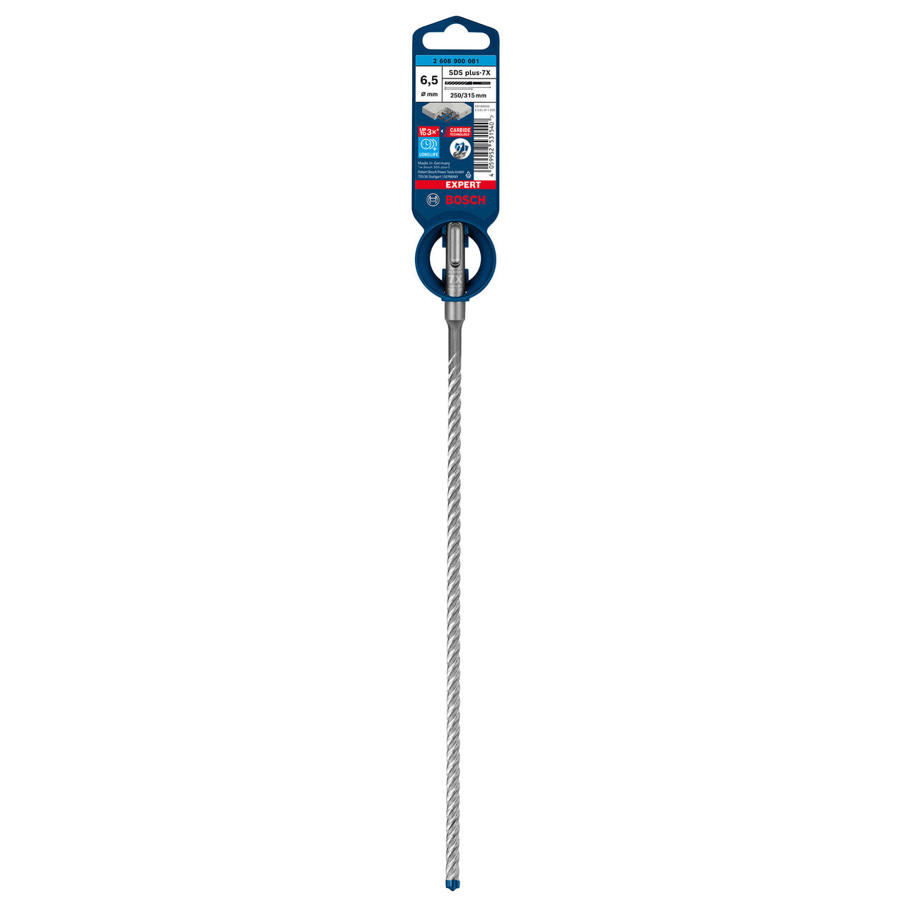 Bosch 2608900081 Expert SDS plus-7X Hammer Drill Bit 6.5 x 250 x 315mm in packaging