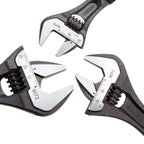 Bahco ADJUST 3-90 Ergo Central Nut Adjustable Wrench Set (Pack Of 3) close up of heads