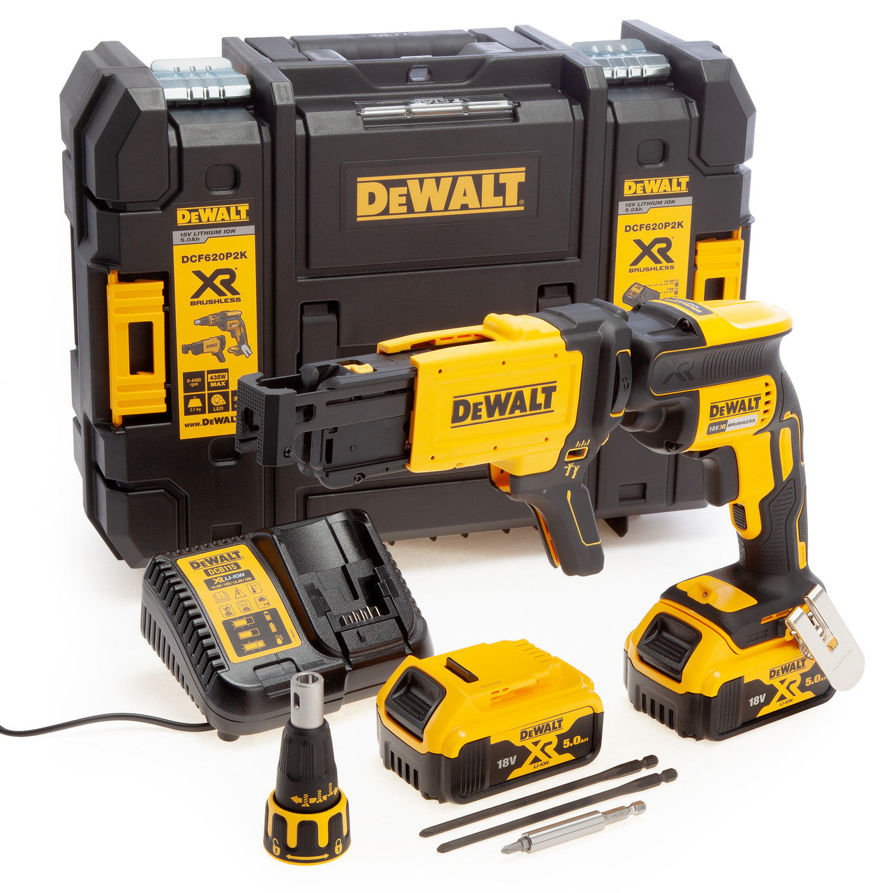 Dewalt DCF620P2K 18V Brushless Collated Drywall Screwdriver (2 x 5.0Ah Batteries) main image
