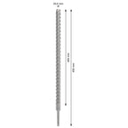 Bosch 2608836641 SDS+ 5X Masonry Drill Bit graphic showing measurements