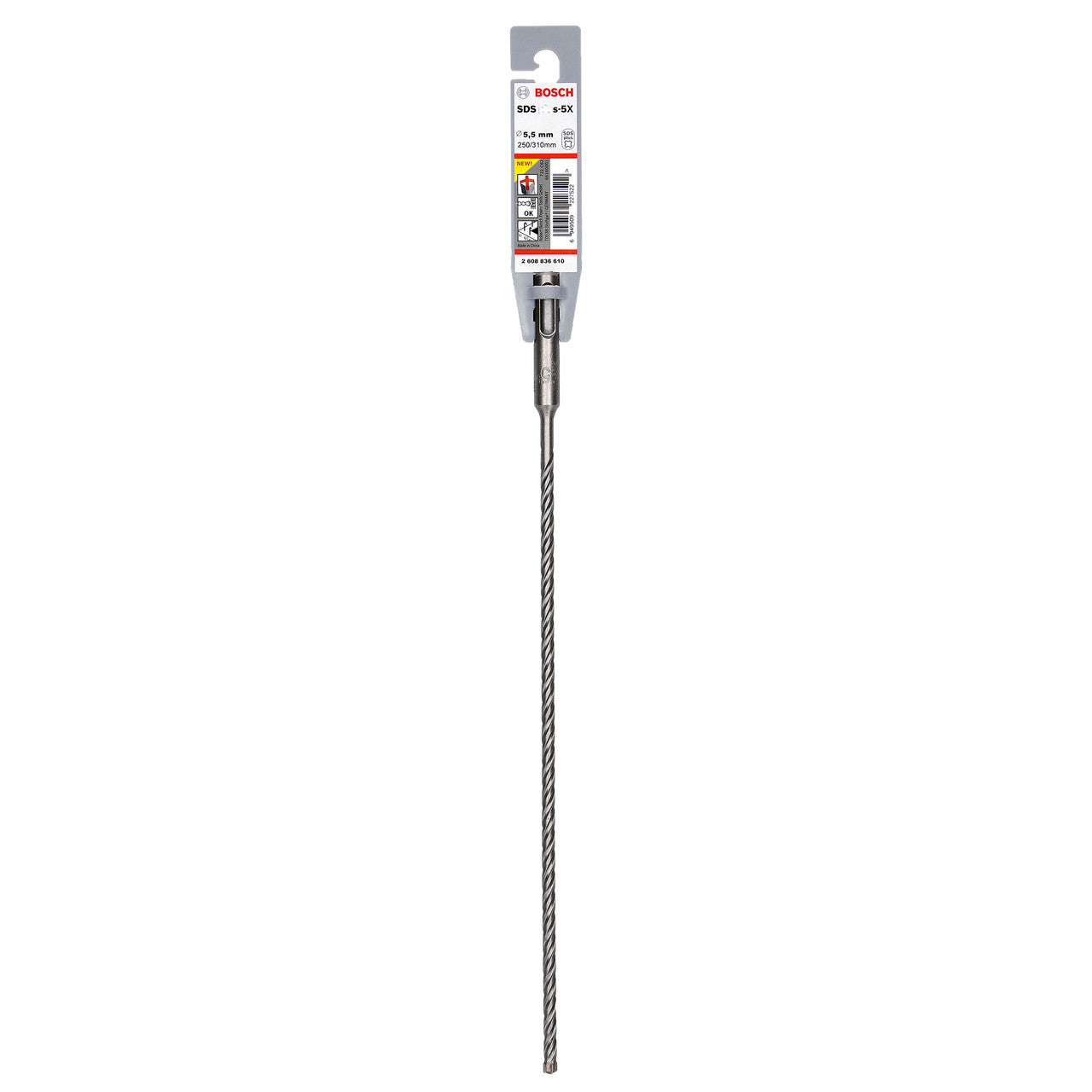 Bosch 2608836610 SDS+ 5X Masonry Drill Bit in packaging