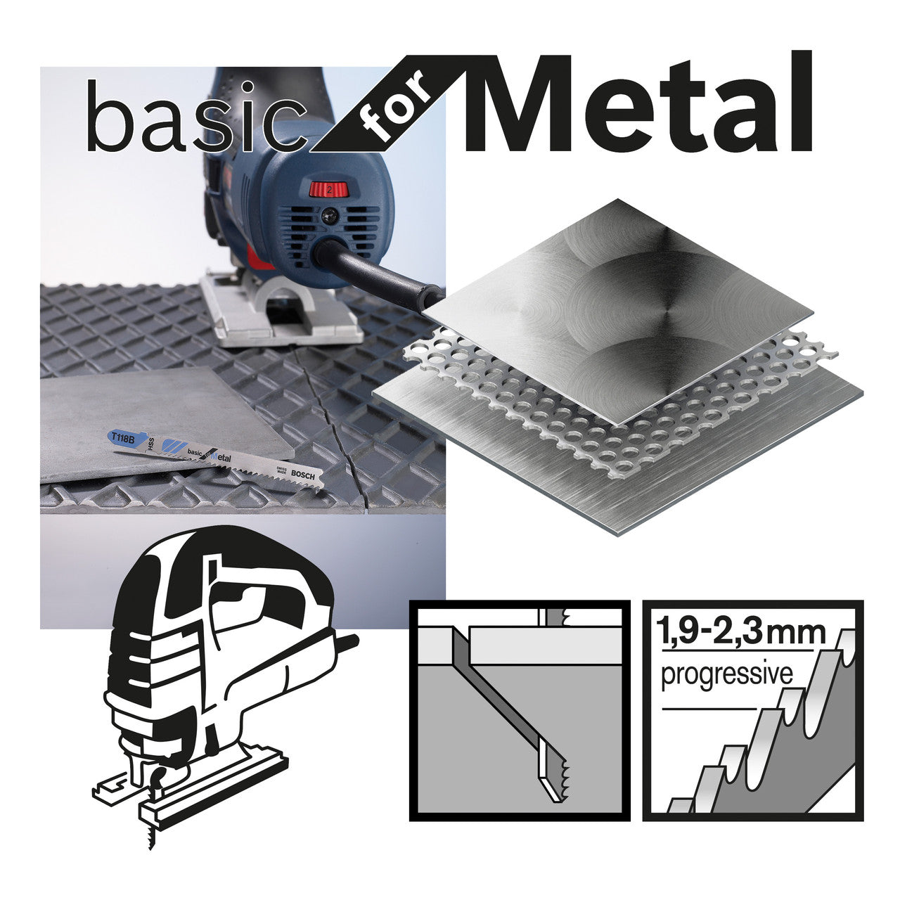 Bosch T118B Basic for Metal Jigsaw Blades (5 Pack) graphic